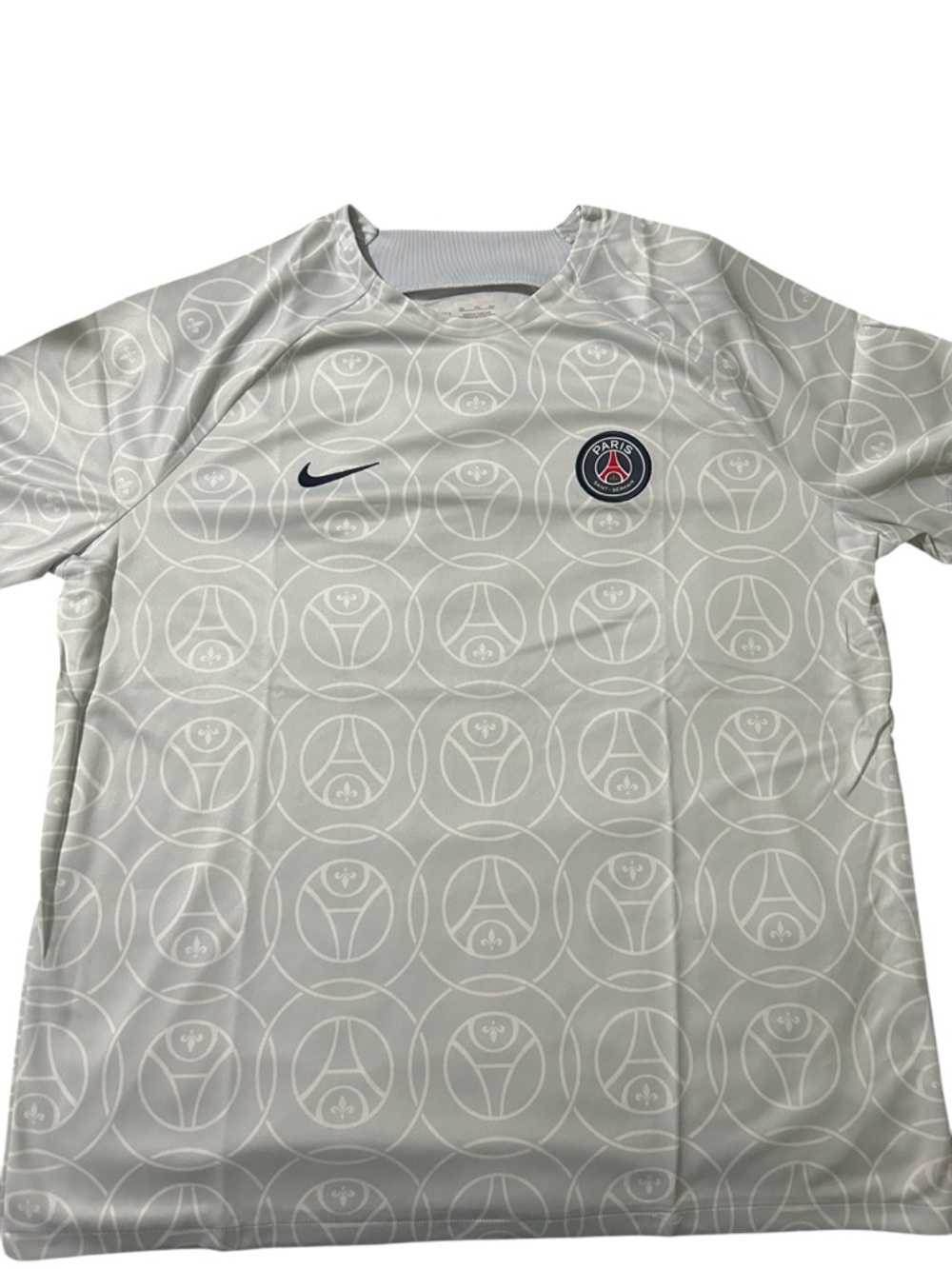 Nike White Paris Saint-Germain Training Tee with Subtle Allover Print